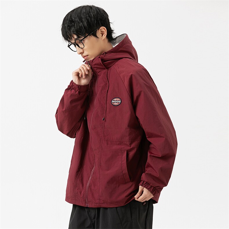 2026春季新款男装日系潮牌宽松连帽纯色外套休闲夹克JK570-F119,男装夹克,电商A101（原外27）