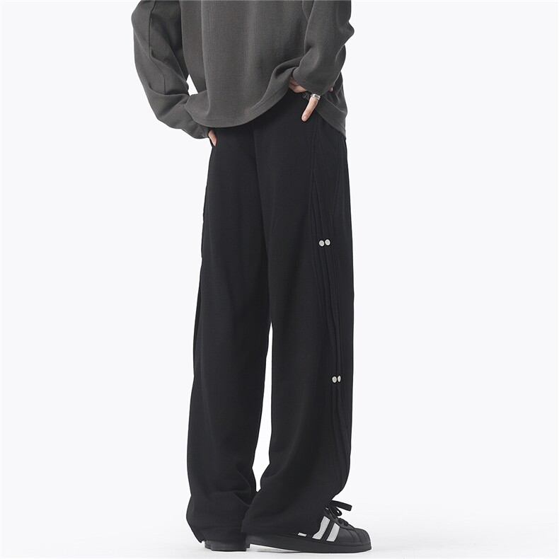 D258L128P60控88春秋重磅柳钉拼接卫裤男，男装休闲裤，电商D258