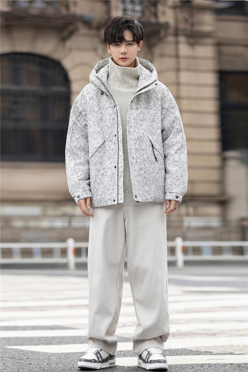 设计师款羽绒服冬季白鸭绒加厚保暖连帽外套男士Y25036-P395控678,男装羽绒服,电商A355（原A415）