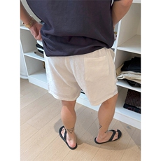 订单已下~老钱风亚麻短裤男夏季薄款休闲松弛肌理感中裤D001-P40，男装牛仔裤，星座1004-3
