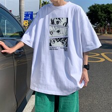 网红短袖T恤男夏季ins超火宽松半袖上衣卡通日系潮牌体恤T176-p28，男装T恤，星座1008