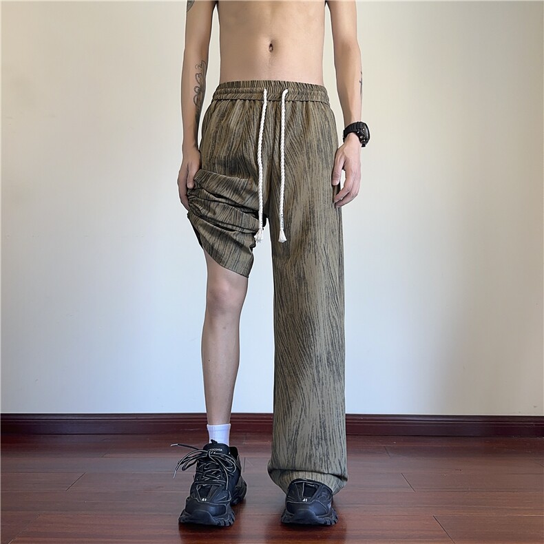 夏季新款潮流扎染纹理百搭宽松休闲冰丝裤B315-K25684-特p30控58,男装休闲裤,电商B315