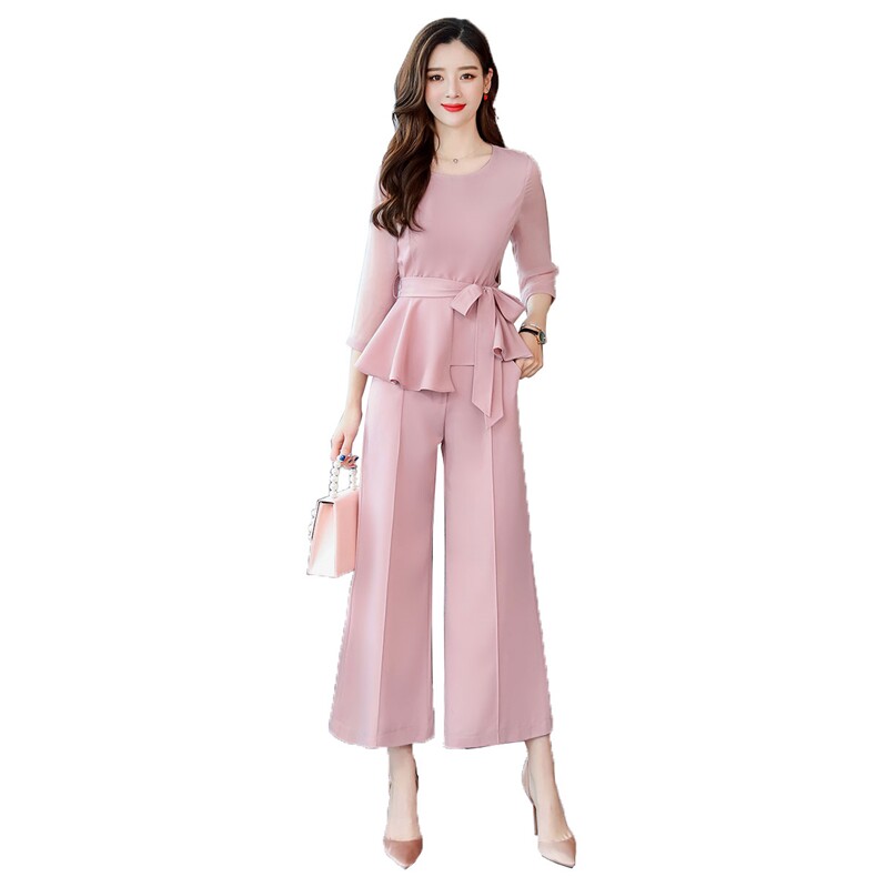 新款时尚两件套名媛气质阔腿裤宽松显瘦韩版淑女套装,女装套装/套裙,艾仟回(原伊仟回)