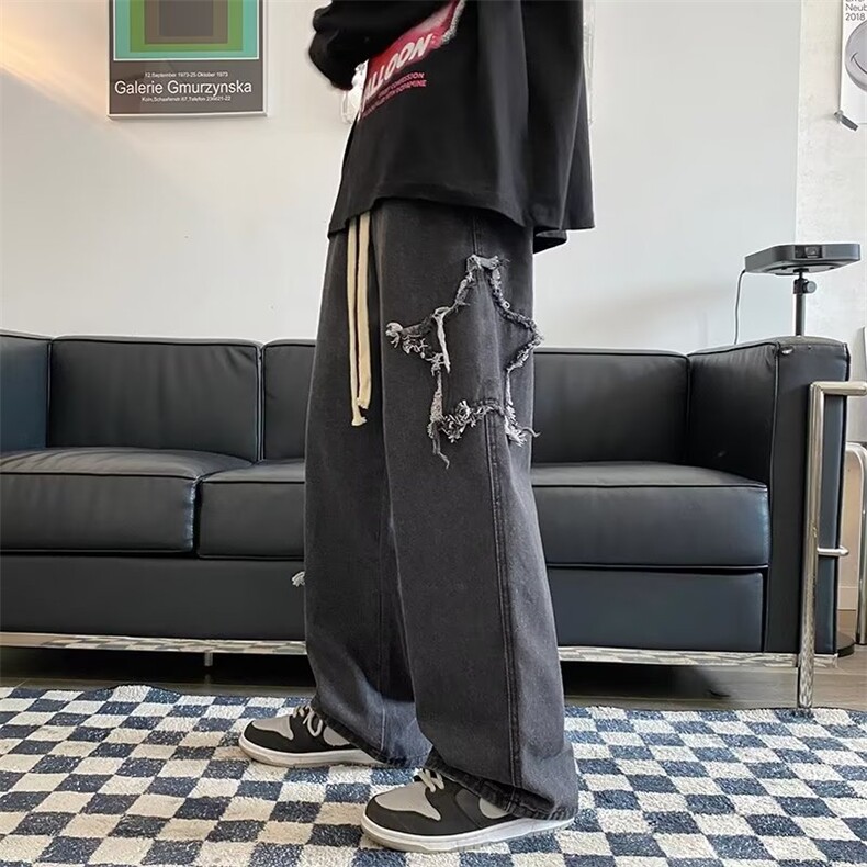 牛仔裤男秋季潮大码休闲裤子高街XK5002P42,男装牛仔裤,星座1116-2