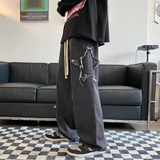 牛仔裤男秋季潮大码休闲裤子高街XK5002P42，男装牛仔裤，星座1116-2