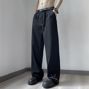 西装裤男夏冰丝长裤宽松直筒阔腿休闲裤痞帅高级垂感裤K0465-P38图片
