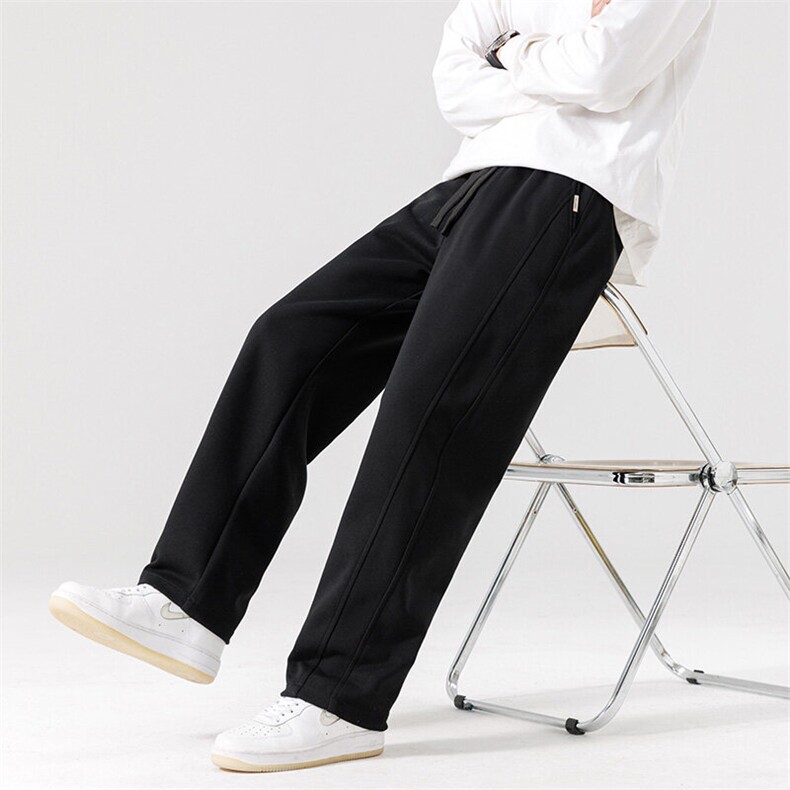 休闲裤男2025款宽松直筒垂感运动长裤子青年百搭KX25-3090,男装休闲裤,星座914
