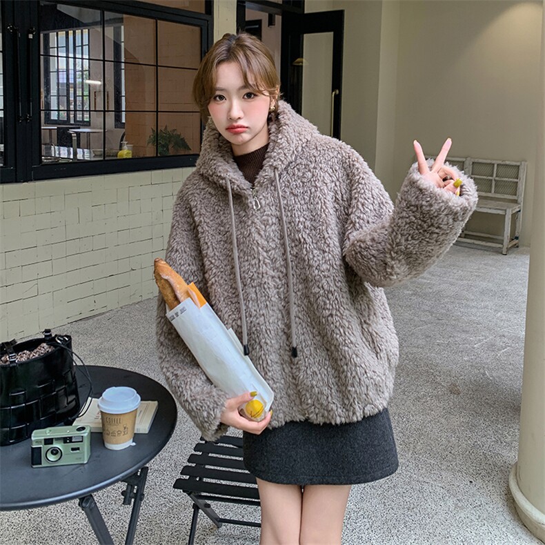 卡其色高端环保皮草加厚保暖1C045-H8397P195K298,女装棉衣/棉服,红龙果