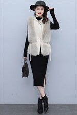 芷墨2021新款韩版时尚无袖坎肩优雅气质显高显瘦皮草马甲保暖洋气，女装皮草，芷墨服饰