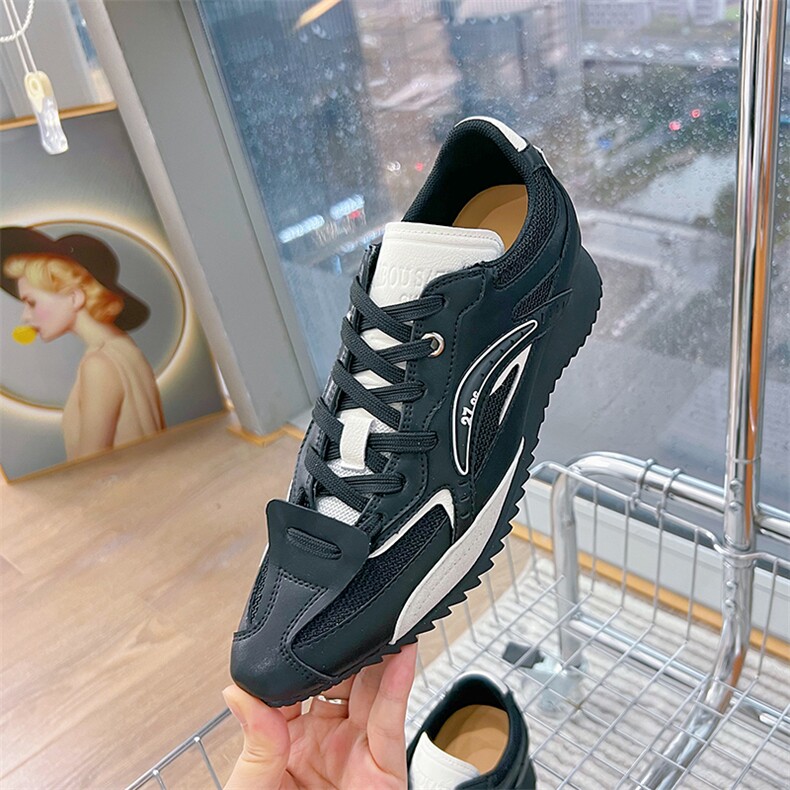 真皮老爹鞋女2024秋季新款尖头百搭运动鞋女休闲厚底鞋时尚女鞋潮,女鞋休闲鞋,电商A223