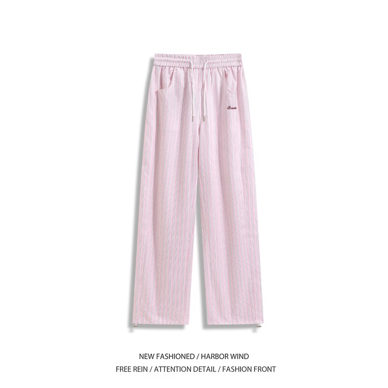 抖音品质潮流多巴胺撞色条纹宽松休闲裤B315-K25557-特p35控68,男装休闲裤,电商B315