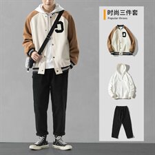 休闲运动套装男士潮流韩版帅气2021春秋季夹克外套搭配潮DF157T，男装夹克，电商A102