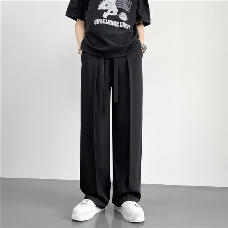 217-2-K2405-P45春夏垂感西装库男款式直筒阔腿休闲裤,男装西服套装,星座217-2