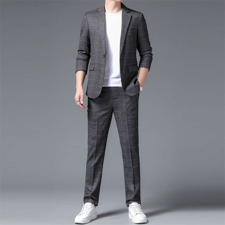 QTZ8022钱塘2020-2中青年男士时尚休闲帅气简约潮流套装P200,男装西服,钱塘207-2
