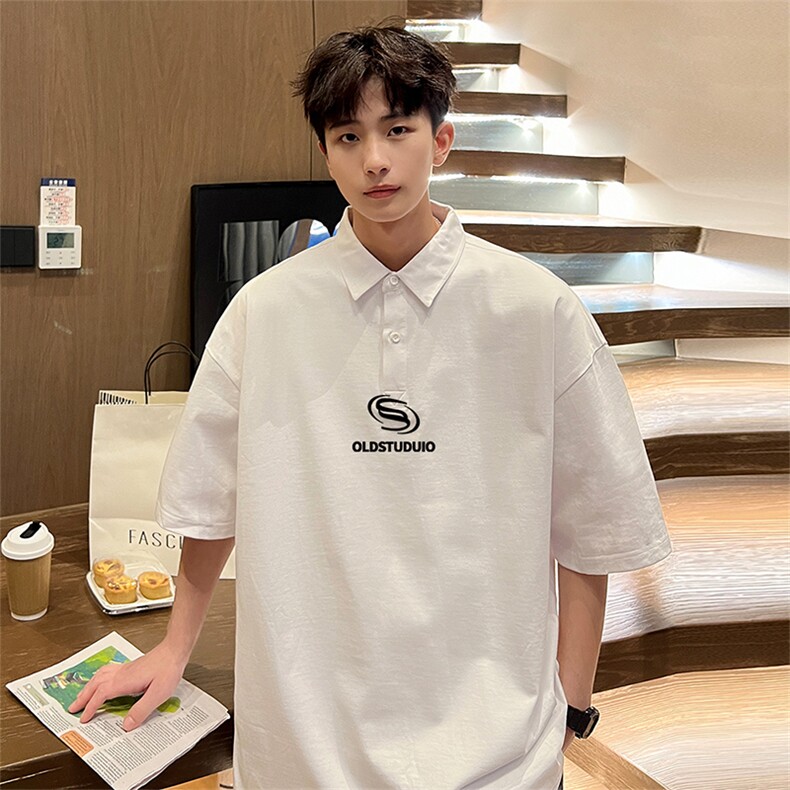 可设48小时支持抖音得物来样二开网眼透气翻领t恤美式短袖POLO衫，男装T恤，电商A486-1