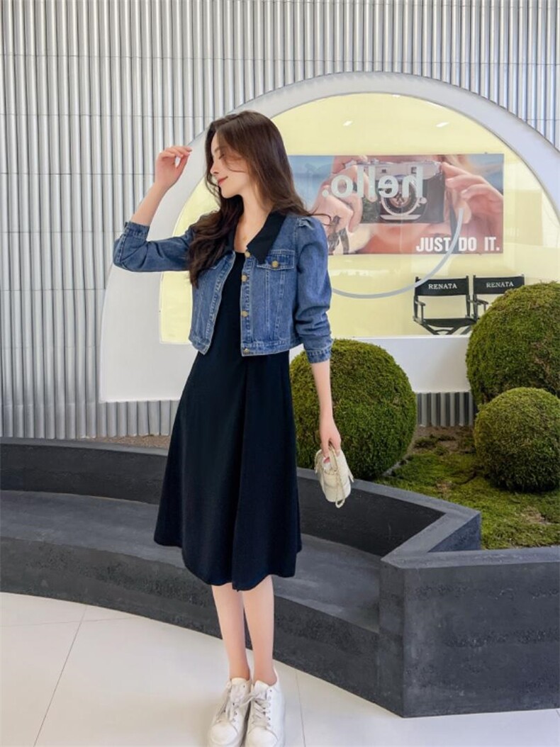 牛仔两件套，其它，觅扣