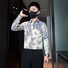 店主风英伦衬衫男印花提花社会小伙高档面料301C-CS10-特P60控89，男装衬衫，星座301C（原B323）