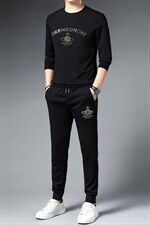 2023秋季新款男装中青年男士商务休闲套装长袖T恤上衣薄款两件套，男装休闲套装，电商B212（原钱塘6029）