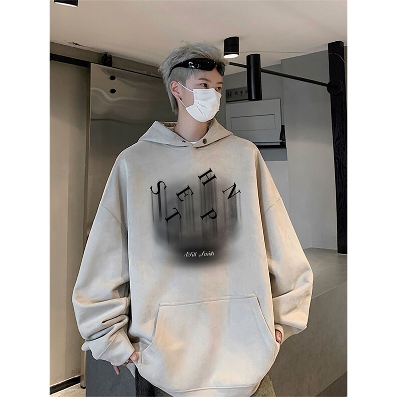 秋季新款潮牌字母印花男wljp-8010卫衣连帽麂皮绒特p45控79,男装卫衣,星座605(原A050)
