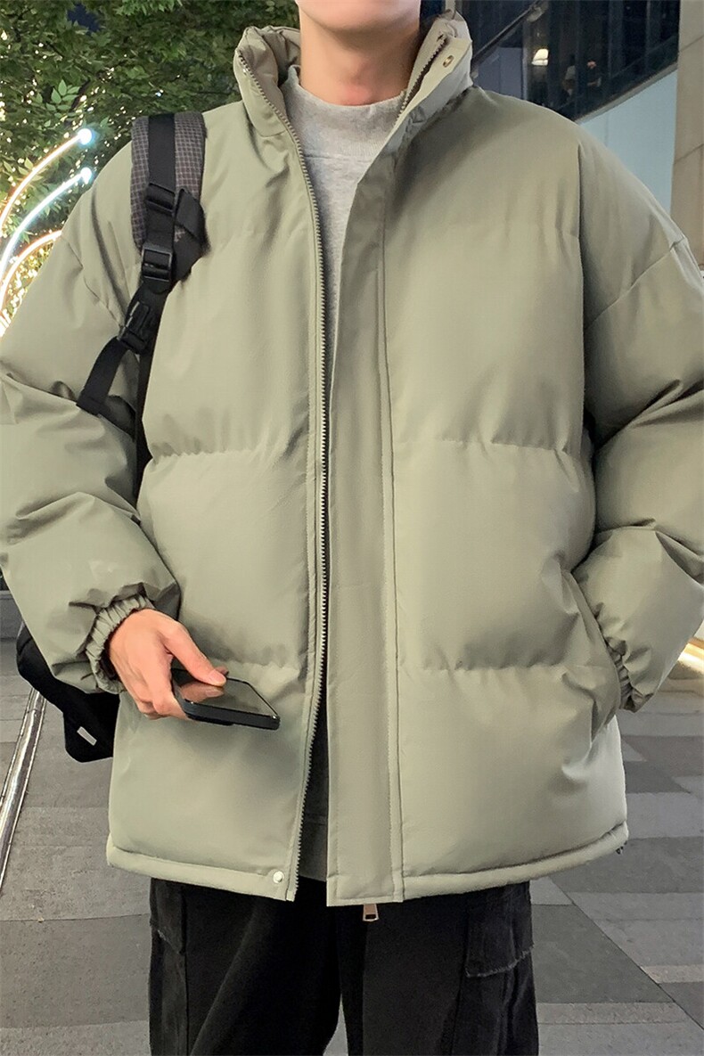 特批P45无差价冬款纯色保暖立领棉服外套男百搭时尚抽绳棉衣M2911,男装棉衣,电商A001-1