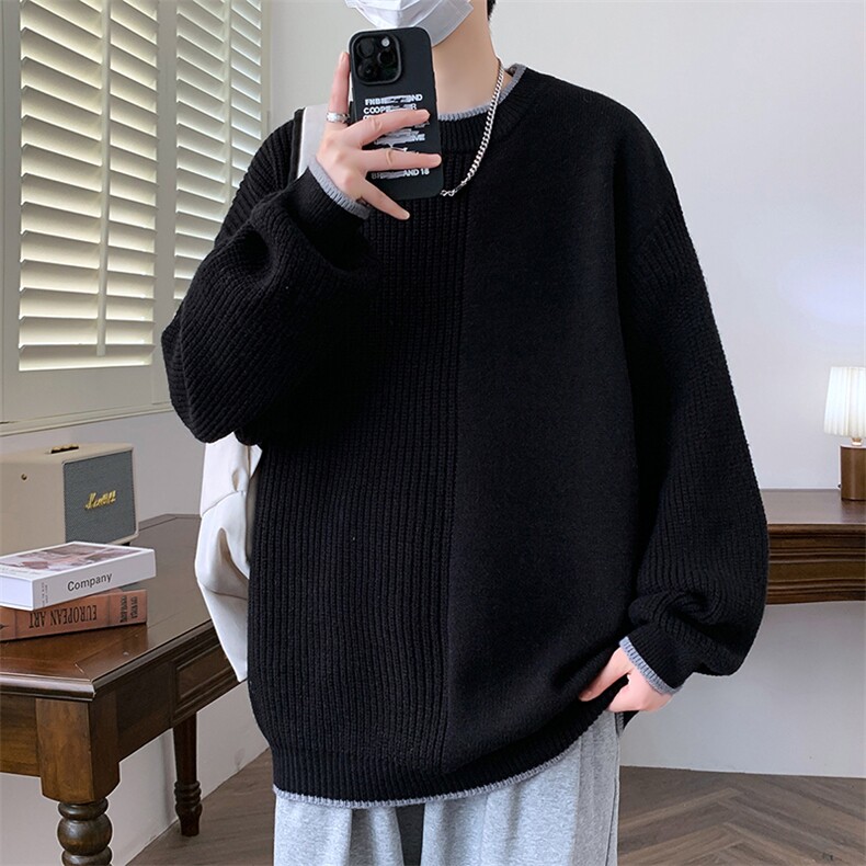 【新品】2025秋冬男士时尚休闲百搭针织毛衣潮流-M5090-P45图片