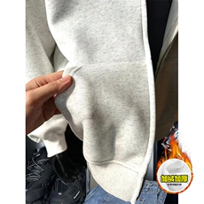480G重磅加绒硬挺boxy男女秋冬美式高街双头双拉链卫衣开衫厚外套，女装短外套，电商A486