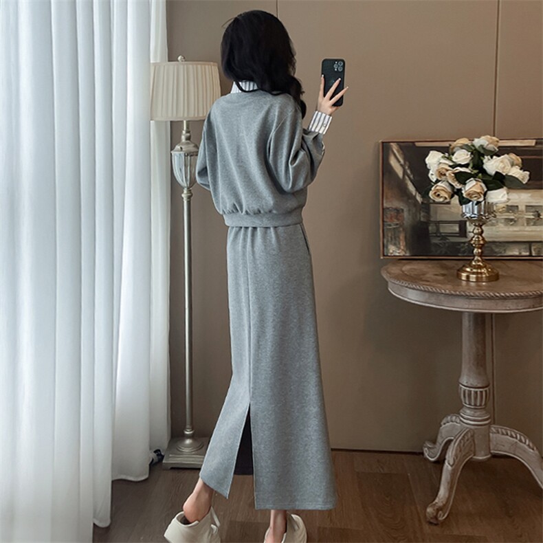 女春秋气质显瘦一步裙半身裙两件套潮,女装套装/套裙,江南