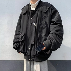 新款美式复古设计感飞行服夹克外套男女宽松棒球服潮牌JK9248-p60，男装夹克，星座1008-1