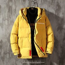 2019冬季新日系潮流大码男印花魔术贴保暖连帽棉衣M735-P115，男装棉衣，电商A001