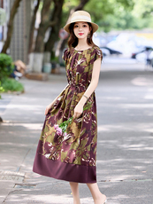 高端精致连衣裙夏装新款时尚气质印花遮肚显瘦高级感裙子，女装连衣裙，姿衣坊