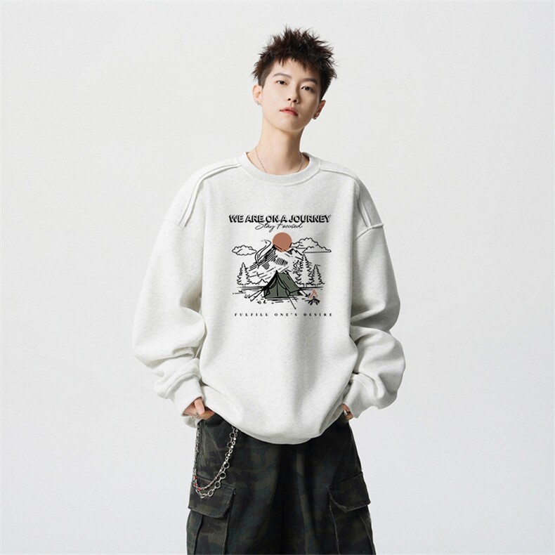 得物供货、重磅420克现货 圆领卫衣宽松HD019-1-WY2825LL-P35图片