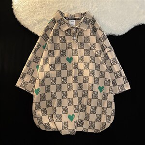 新款优品男士短袖纯棉红心印花T恤宽松上衣PL3305-P55图片