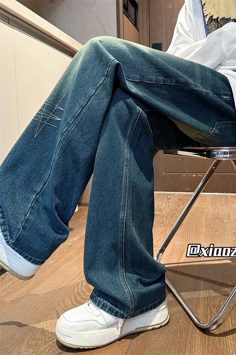 XZ616秋季新款水洗渐变设计感明线牛仔长裤TY1062特P40控78,男装休闲裤,星座512A（原616）