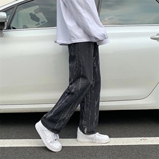欧美炸街裤子高街ins潮牌扎染宽松裤男痞帅高级感牛仔裤3317/P38，男装牛仔裤，星座506
