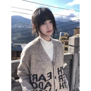 高质量开衫毛衣男女秋季软糯慵懒风针织衫美式高级感外套潮MY9816