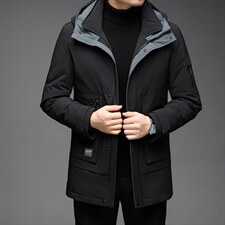 中老年羽绒服男士中长款男装爸爸外套中年保暖上衣QLMF8255-P310,男装羽绒服,电商B212（原钱塘6029）