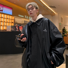 秋季韩版潮流宽松休闲外套港风复古机车服百搭皮夹克男W7925-P58，男装夹克，星座512-4