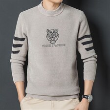 Z2603男士2023年秋冬新款长袖圆领针织衫休闲打底衫P95，男装针织衫/毛衣，电商B360