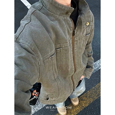 复古重磅立领工装外套男生秋季百搭休闲纯色哈灵顿夹克JK962，男装夹克，星座1116A（原606A-3）