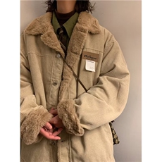 灯芯绒美式复古棉衣服男士外套羊羔绒加厚冬款保暖棉袄65571-P70，男装棉衣，星座1008-1
