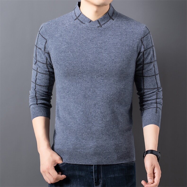 ATQM1210钱塘2020-3冬季新款简约百搭中年男士纯羊毛毛衣P139,男装针织衫/毛衣,钱塘207-3