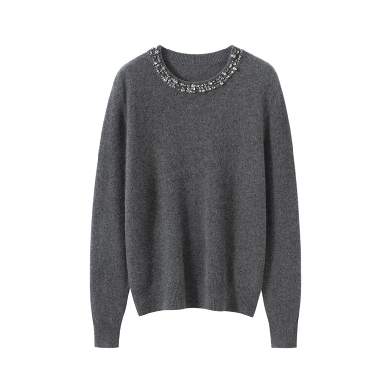 2025秋冬新款女羊绒衫100%纯山羊绒加厚保暖套衫宽松简约羊绒套衫，女装羊绒衫，臻维羊绒