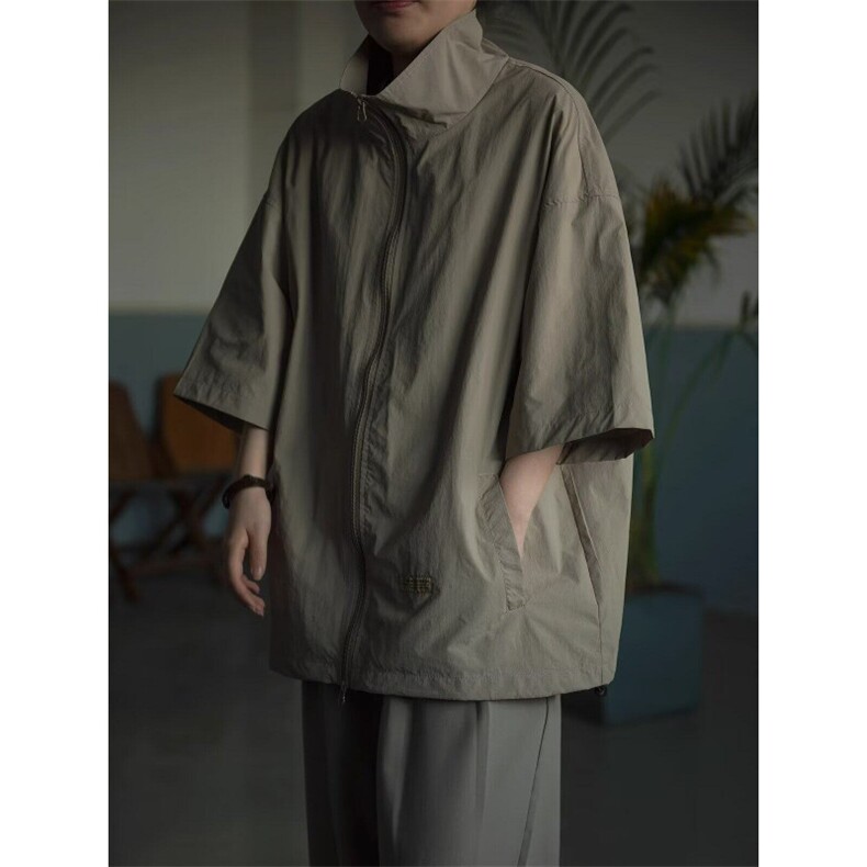 夏款插兜拉链衬衫短袖男日系工装衬衣冲锋防晒衣CS230 P38图片