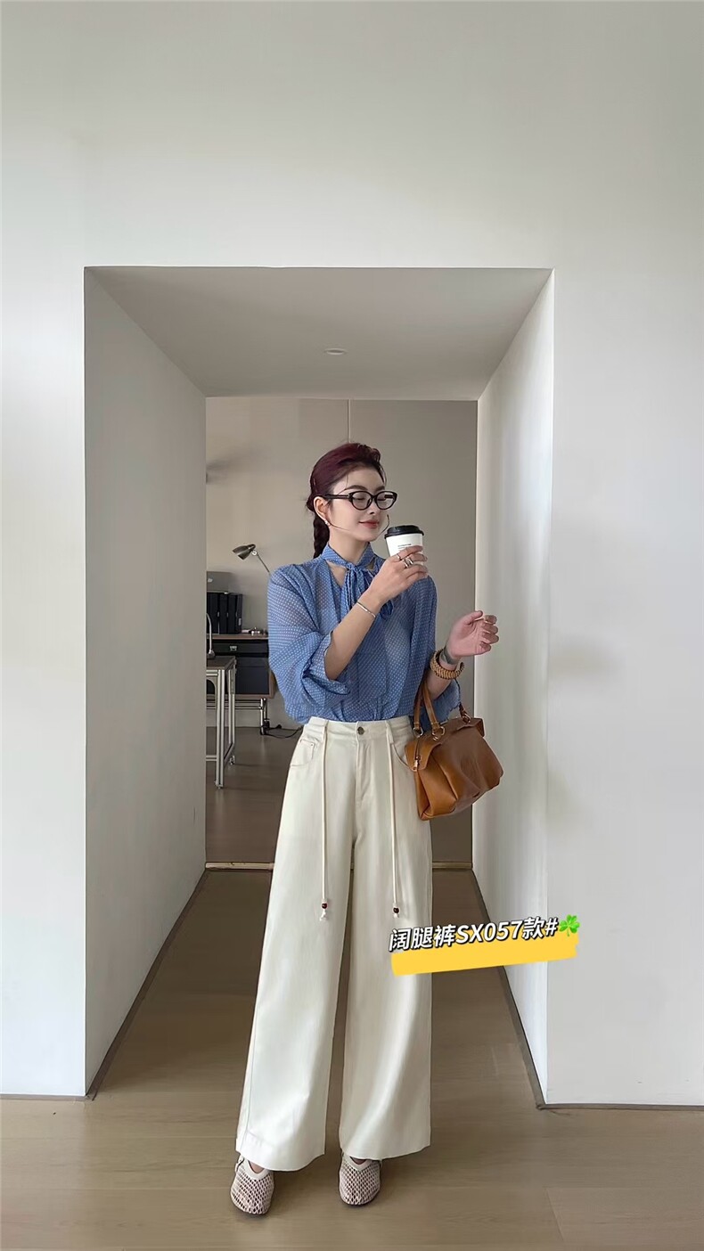 高腰窄版阔腿裤时尚百搭女,女装休闲裤,东正羊绒