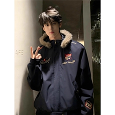 现货美式复古刺绣徽章座山雕棉衣5045特P85，男装棉衣，星座205-3