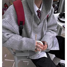 美式连帽毛衣男冬季宽松慵懒风针织衫百搭外套男1008-MA304-p59，男装针织衫/毛衣，星座1008