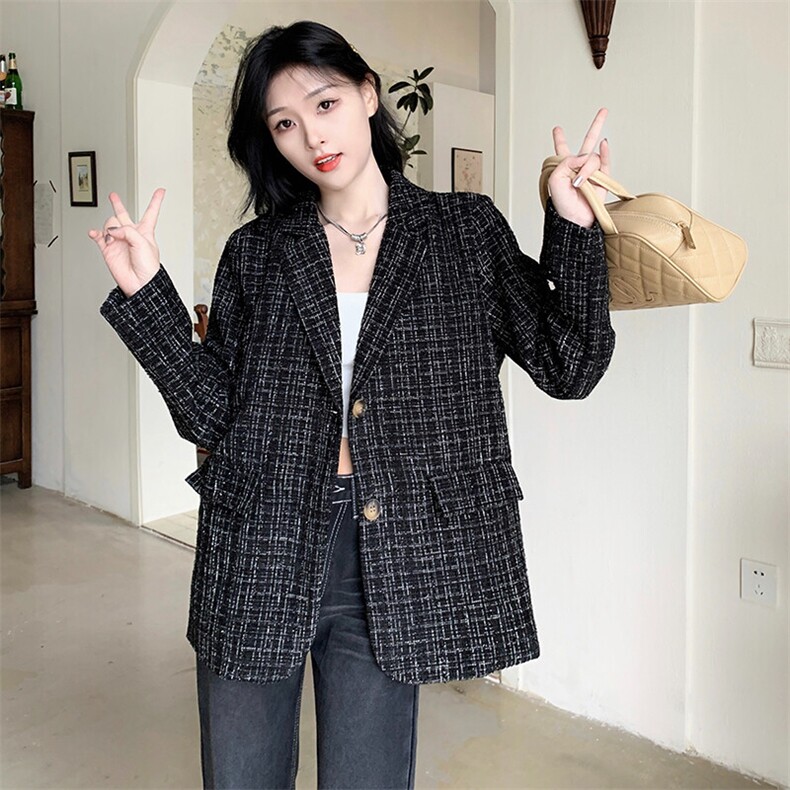 小香风西装外套秋季新款设计感小众ins宽松百搭西服上衣NZ018-85,男装西服套装,星座911-3