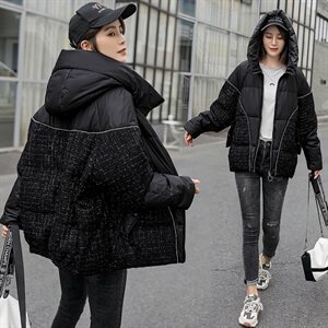 2020冬季新款气质高领连帽短款羽绒服连帽舒适羽绒外套图片