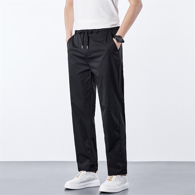 【抖音】夏季三防冰丝弹力面料直筒裤休闲运动裤K1085-25元,女装休闲裤,星座1706