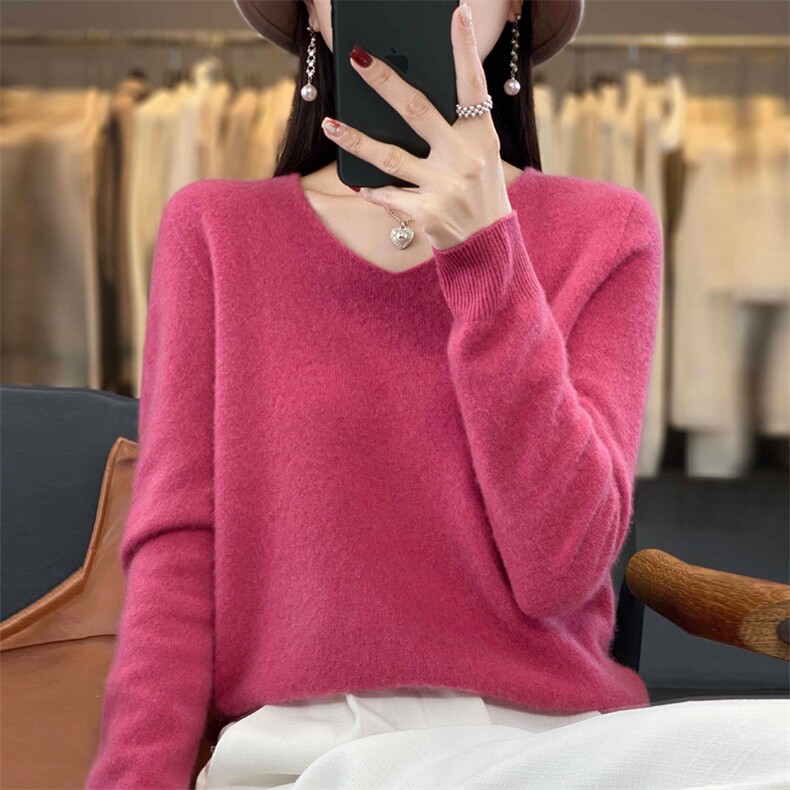 秋冬新款羊毛衫女堆堆高领卷边宽松亮丝毛衣针织羊绒打底衫,针织衫/毛衣,大美人高端店